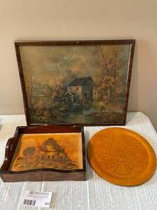 lot 223 image: Wooden Serving Tray, Photo and Platter