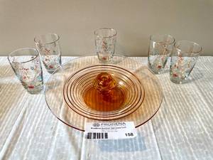 lot 158 image: Lot of Drinking Glasses, Bowl and Candle Holder