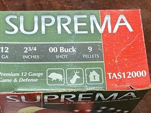 lot 139 image: (25) Rounds Suprema 12gauge 9-Pelle...