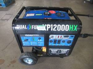 lot 50 image: Duromax 120009500-Watt Dual Fuel Electric Push Start GasolinePropane Portable Generator with CO Alert Shutdown Sensor XP12000HX