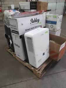 lot 226 image: WHOLESALE MIXED PALLET OF MISCELLANEOUS WALL HEATER, PORTABLE AC UNITS AND MORE