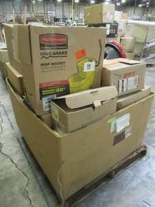 lot 229 image: WHOLESALE MIXED PALLET OF MISCELLANEOUS MOP HEADS, MOP BUCKETS AND MORE