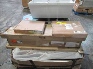 lot 230 image: WHOLESALE MIXED PALLET OF MISCELLANEOUS PLANTER BOXES, FURNITURE AND MORE