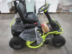 lot 6 image: Ryobi 38 in. Battery Electric Riding Lawn Mower RY48110