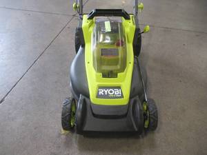 lot 61 image: Ryobi 16 in. ONE HP 18V Lithium-Ion Cordless Battery Walk Behind Push Lawn Mower P1109BTLVNM