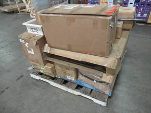 lot 403 image: WHOLESALE MIXED PALLET OF MISCELLANEOUS FUNITURE AND BUILDING MATERIALS