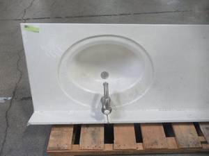 lot 2 image: Bathroom Vanity Top (White) 73 in. W x 22 in. D with Faucets 2133052
