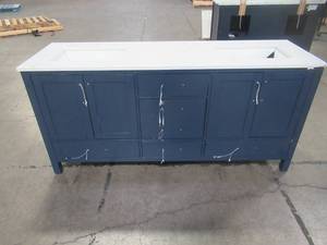 lot 4 image: Roswell Shannon 72 in. Bath Vanity in Royal Blue with Composite Vanity Top in White with White Basin 885072-RB-WS-NM