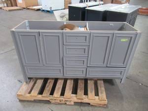 lot 6 image: Glacier Bay Candlesby 60 in. W x 19 in. D Bath Vanity in Sterling Gray CD60P2-ST