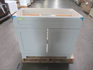 lot 10 image: Glacier Bay Everdean 36.5 in. W x 19 in. D x 34 in. H Vanity in Pearl Gray EV36P2-PG