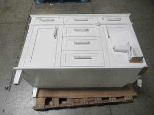 lot 13 image: Ove Decors Tahoe 48 in. W Bath Vanity in White 15VVA-TAHO48-00. Cabinet only.