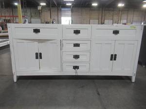 lot 25 image: Home Decorators Collection Artisan 72 in. W Vanity in White MD-V1759