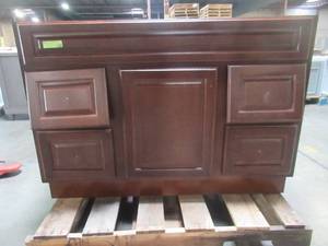 lot 32 image: Home Decorators Collection Brinkhill 48 in. Vanity Cabinet Only in Cognac BWSD4821-CG