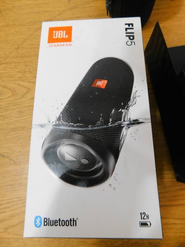 lot 40 image: JBL Flip 5 Portable Waterproof Bluetooth Speaker - Black