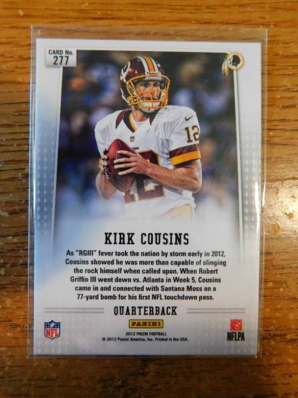 lot 56 image: 2012 Prizm Kirk Cousins Rookie Card #277