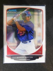 lot 37 image: 2013 Bowman Chrome Draft Byron Buxton Rookie Card #BCP1