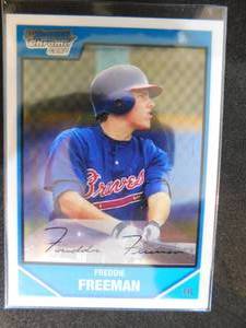 lot 50 image: 2007 Bowman Chrome Draft Picks Freddie Freeman Rookie #BDPP12