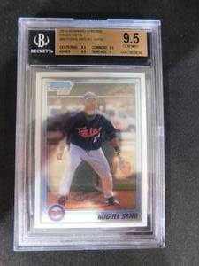 lot 51 image: BGS 9.5 Gem Mint 2010 Bowman Chrome Miguel Sano Rookie Card #BCP205