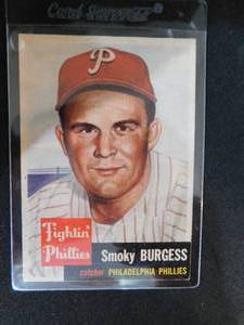 lot 53 image: 1953 Topps Smoky Burgess SP #10 Fightin Phillies