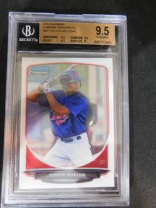 lot 57 image: BGS 9.5 Gem Mint 2013 Bowman Byron Buxton Rookie Card #BP1