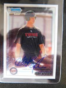lot 63 image: 2010 Bowman Chrome Autograph Max Kepler Rookie Card #BCP203