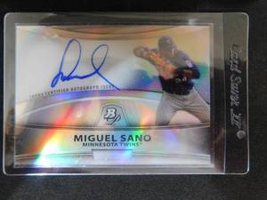 lot 79 image: 2010 Bowman Platinum Miguel Sano Autograph Rookie Card #BPA-MS