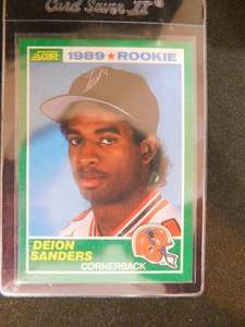 lot 98 image: 1989 Score Deion Sanders Rookie Card #246 HOFer