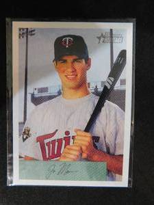 lot 120 image: 2002 Bowman Heritage Joe Mauer Rookie Card #238