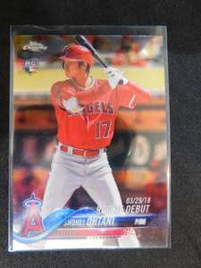 lot 123 image: 2018 Topps Chrome Update Shohei Ohtani Rookie Card #HMT32