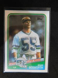 lot 128 image: 1988 Topps Brian Bosworth Rookie Card #144