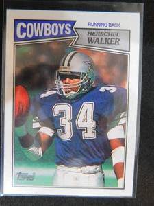 lot 129 image: 1987 Topps Herschel Walker Rookie Card #264