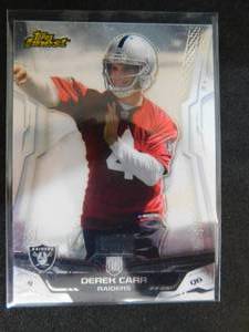 lot 143 image: 2014 Finest Derek Carr Rookie Card #122