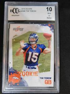 lot 152 image: BCCG 10 2010 Score Tim Tebow Rookie Card #396