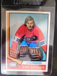 lot 159 image: 1974 Topps Ken Dryden #155 Montreal Canadiens