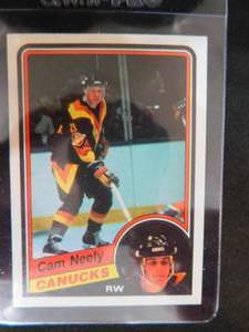 lot 162 image: 1984 O-PEE-CHEE Cam Neely Rookie Card #327 Vancouver Canucks