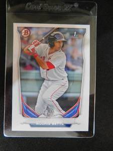 lot 175 image: 2014 Bowman Prospects Mookie Betts Rookie Card #BP109