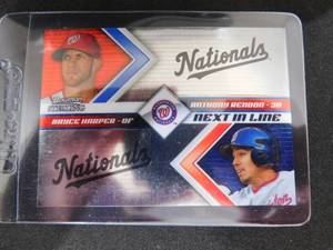 lot 178 image: 2012 Bowman Sterling Next In Line Bryce Harper And Anthony Rendon Rookie Card #NIL3
