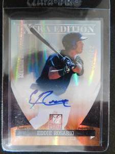 lot 182 image: 2011 Donruss Elite Autograph Eddie Rosario Rookie Card #186 Serial #236799