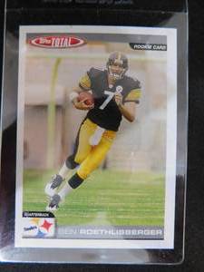 lot 192 image: 2004 Topps Total Ben Roethlisberger Rookie Card #375