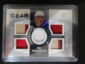 lot 203 image: 2016 Upper Deck Premier Gear Patch Card Joel Eriksson Ek Rookie Card Serial #0415