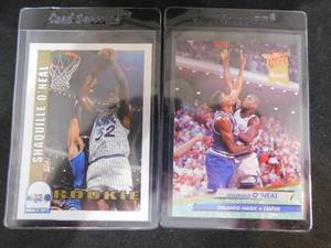 lot 207 image: (2) 1992 Shaquille ONeal Rookie Cards - Ultra #328 And Hoops #442