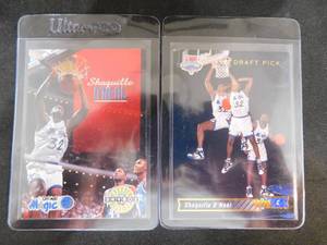 lot 208 image: (2) 1992 Shaquille ONeal Rookie Cards - Upper Deck #1 And Skybox #382