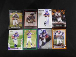 lot 213 image: (8) 2007 Adrian Peterson Rookie Cards
