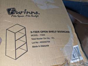 lot 23 image: Furinno 3-Tier Open Shelf Bookcase, White