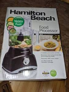 lot 47 image: Hamilton Beach Food Processor & Vegetable Chopper for Slicing, Shredding, Mincing, and Puree, 8 Cup, Black