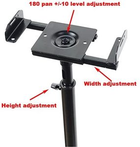 lot 42 image: VideoSecu 2 Heavy Duty PA DJ Club Adjustable Height Satellite Speaker Stand Mount - Extends 26.5 to 47