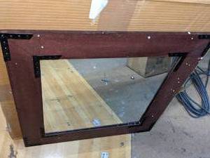 lot 68 image: Mainstays 20 Square Wood Decorative Wall Mirror