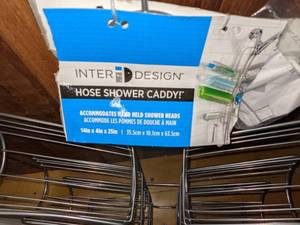 lot 72 image: Spring Loaded Tension Rod & Shower Caddy