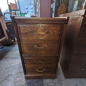 lot 39 image: 2 Vintage Wood File Cabinets