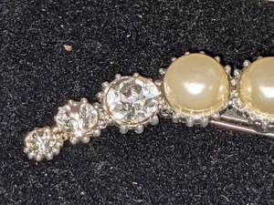 Art Deco Pearl Cabochon & Rhinestone Brooch